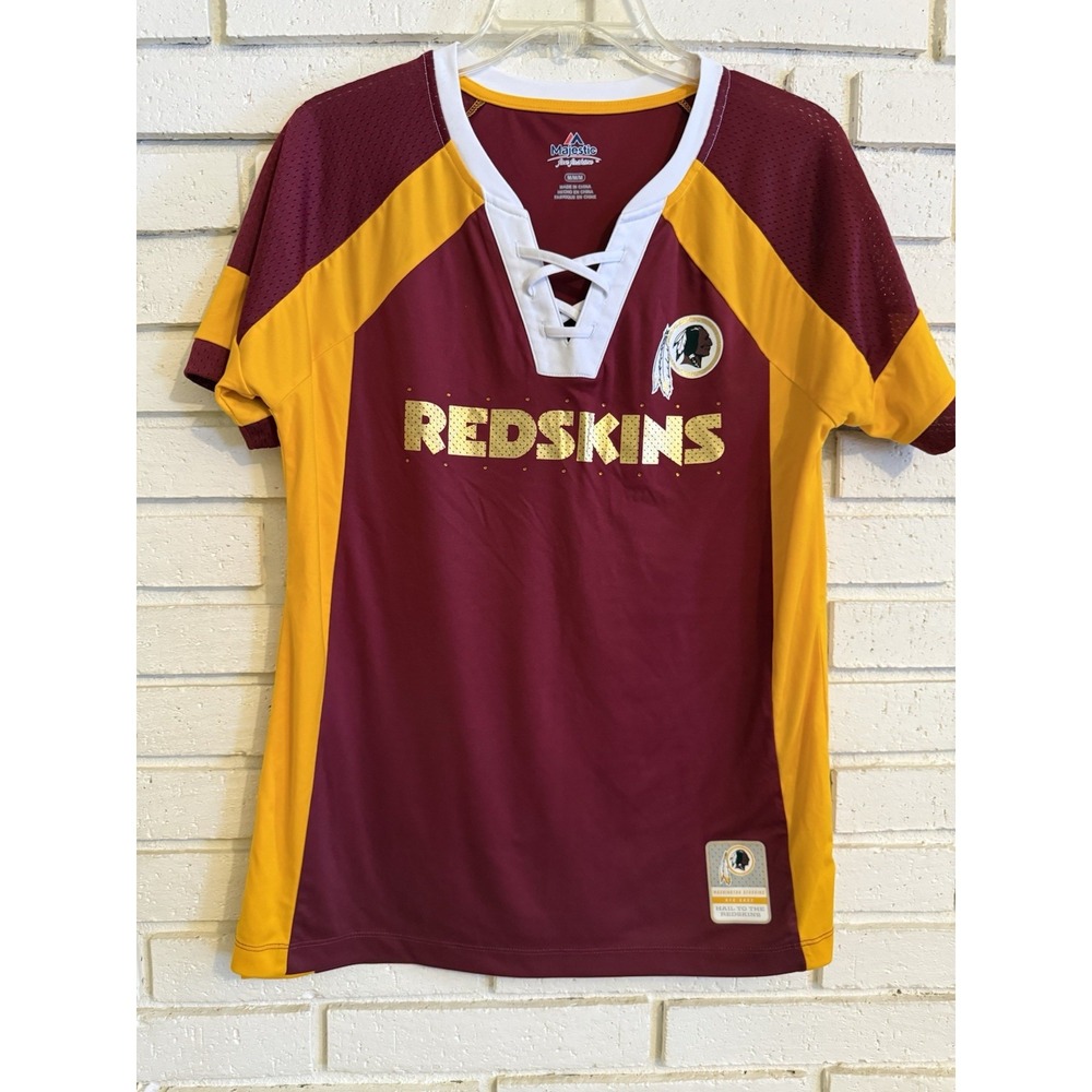 Washington Redskins Womens Med. Burgundy Football Style Shirt NFL Majestic 2017